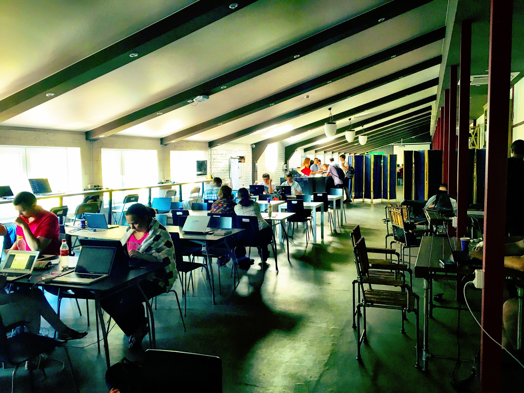Break area with amazing communal coffee machine