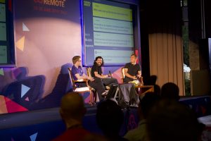A panel at the Running Remote coworking conference.