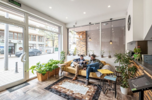 A coworking space.