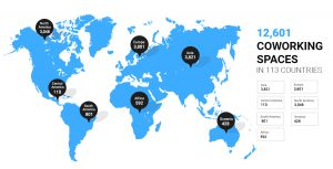 A map of Coworker's coworking space data set.