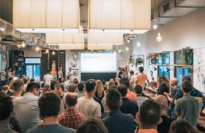 A members' event at OneCoWork in Barcelona.
