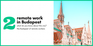 A graphic image of coworking in Budapest.