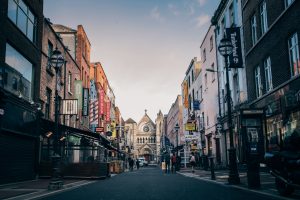 A view of a street in Dublin, Ireland