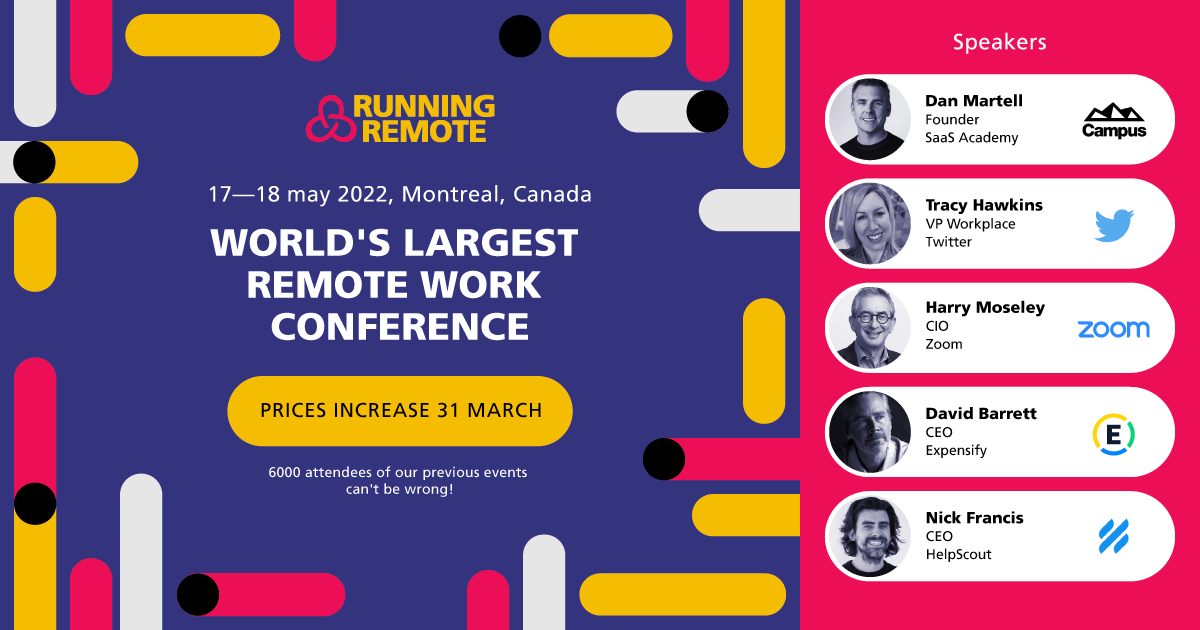 Join Global Experts at Running Remote, The World’s Largest Remote Work Conference