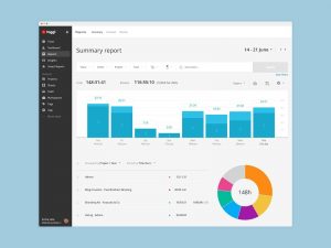 A view of a time-tracking app.