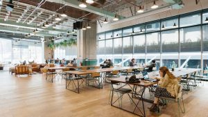 A view of a coworking space.