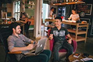 A view of a coworking space.