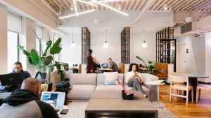 A view of a coworking space.