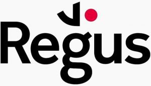 A view of Regus' logo.