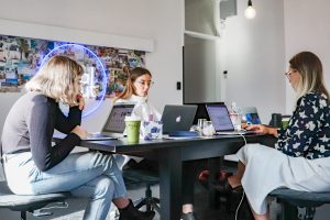 Women in a coworking space.