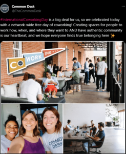 An example of social media marketing for coworking spaces.
