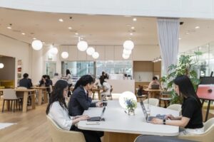 A view of a coworking space in Seoul.