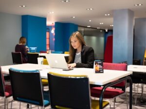 A view of a coworking space in Manchester.