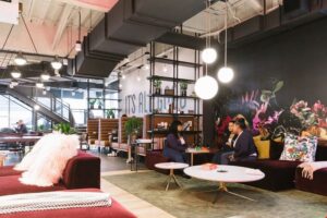 A view of a coworking space.