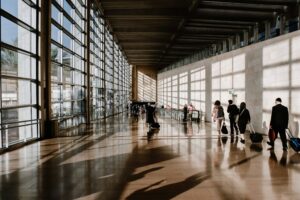 A view of remote professionals traveling for business.