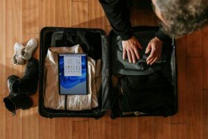 A view of a remote professional embracing bleisure travel.