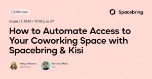 A graphic for a webinar with Kisi and Spacebring.