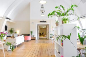 A view of a coworking space.