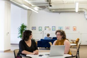 A view of a coworking space.