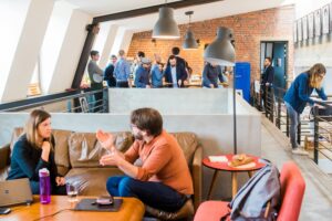 A view of a coworking space.