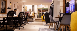 A view of a London coworking space.