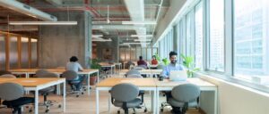 A view of a coworking space.