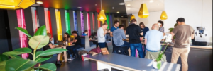 A view of a London coworking space.