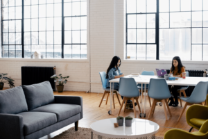 A view of several coworking members.