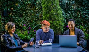 A view of several coworking members.