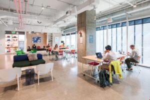 A view of a coworking space.