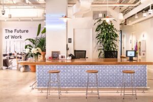 A view of a coworking space.