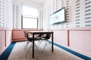 A view of a coworking space.